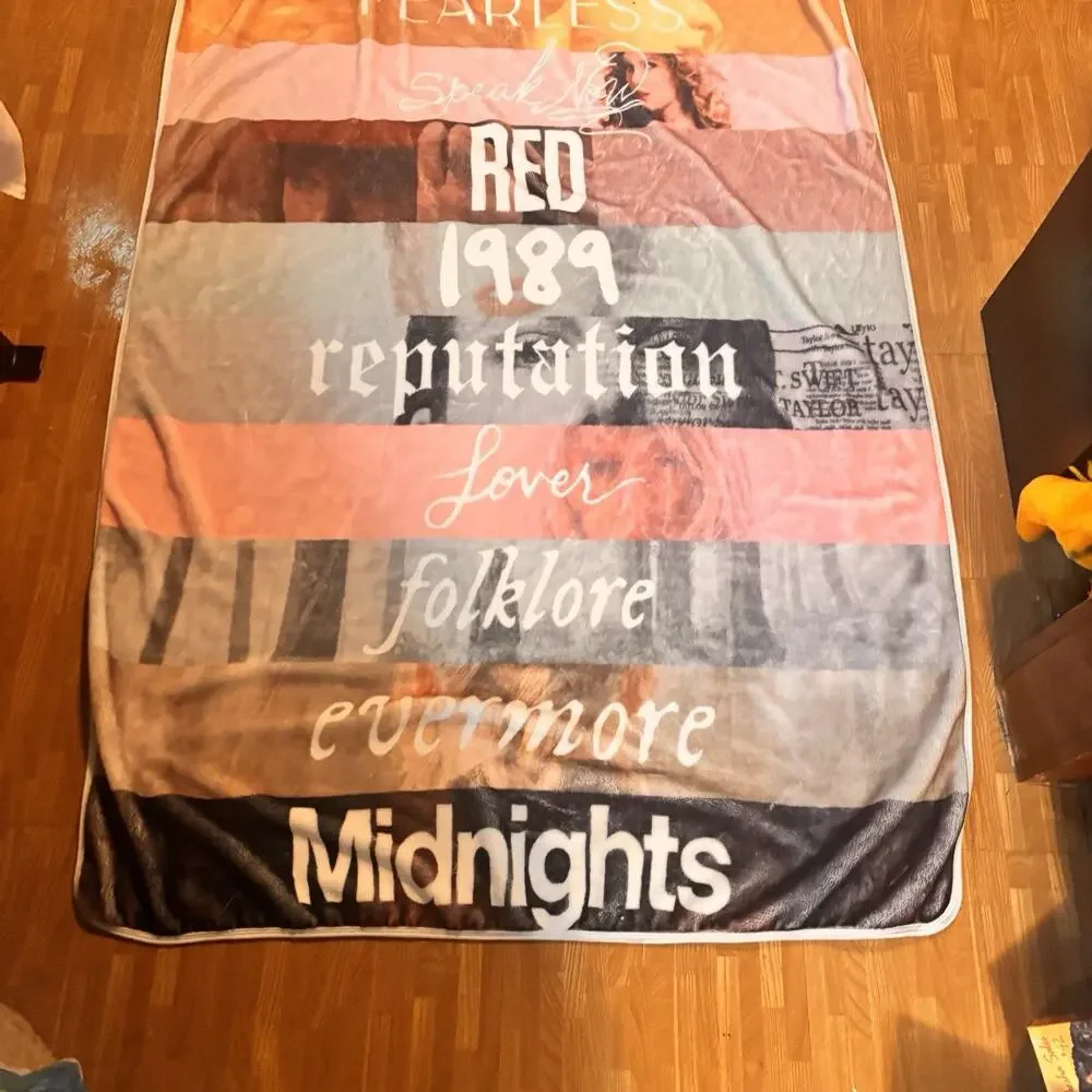 Taylor Swift Eras Albums Throw Blanket Fearless Red 1989 Reputation 60x40